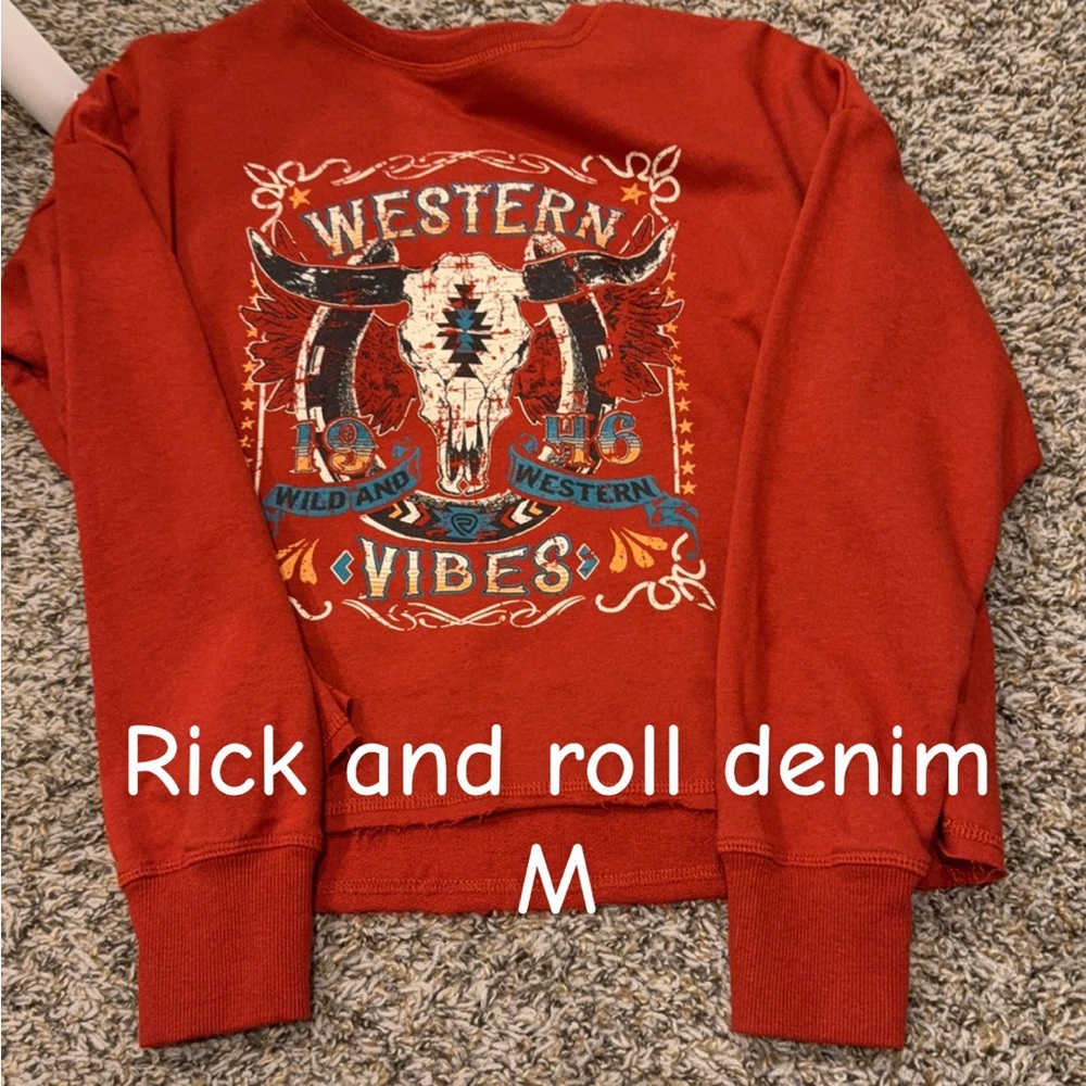 Western Vibes Red Sweatshirt